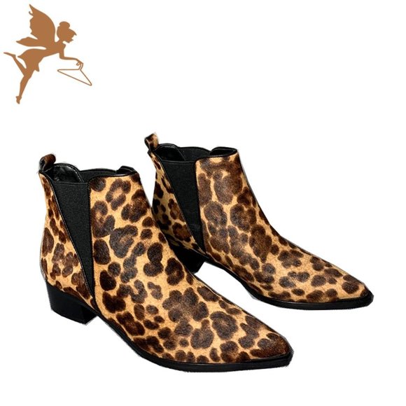 NIB MARC FISHER Leopard Yalely Pointy Toe Chelsea bootie - Picture 3 of 7